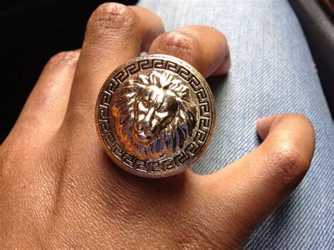 lion ring versace|men's Versace rings.